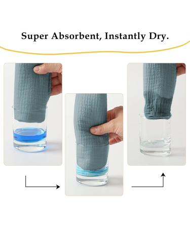 Lat Bathing Poncho for Kids - 100% Cotton Musselin Hooded Baby Towel Super Absorbent 64x60cm (Blue) | Ideal for Bath Time - Buy Online on GoSupps.com