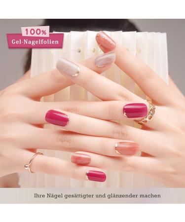 Danni & Toni Half-Hardened Gel Nail Films - Marble Veins Rosa Gold Foil | Self-Adhesive Nail Design Stickers | 28 Pack Nail Tickers for Stunning Manicures - Buy Online on GoSupps.com