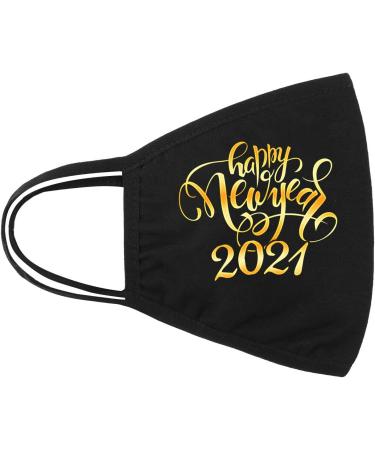 Happy New Year Dust Windproof Reusable Face Balacava With Adjustable Elastic Bands for Camping Travel Black Reusable Washable Face Bandanas Outdoor Neck Gaiter 1PC 1126-367 - Buy Online on GoSupps.com