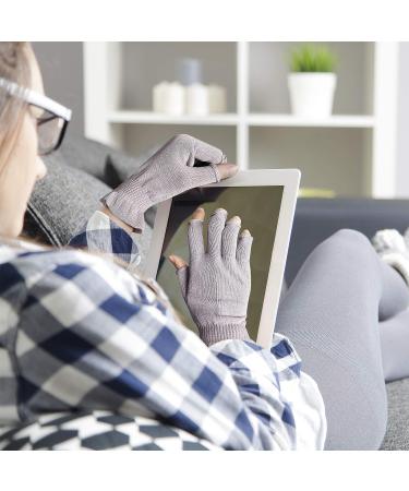 MIG4U 3 Pairs Fingerless Moisturizing Gloves for Eczema Treatment - Pale Purple L/XL - Touchscreen & UV Protection - Buy Online on GoSupps.com