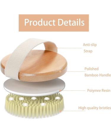 2 Pack Natural Soft and Hard Boar Bristle Body Brushes for Exfoliating and Cleansing - Round Massage Bath Brushes for Whole Body, Promotes Blood Circulation - Buy Online on GoSupps.com