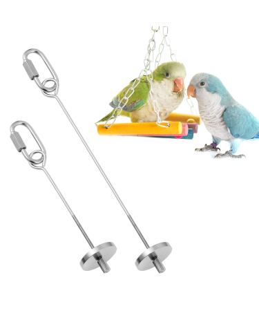 AKlamater Bird Skewer 2Pcs Stainless Steel Bird Food fruit Holder Food Feed Tool Foraging Toy for Parrot Budgie Parakeet Cockatiel Etc