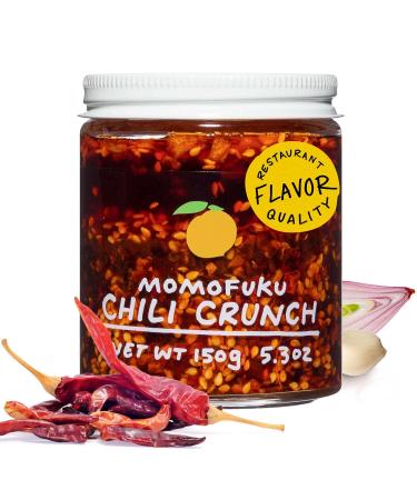Momofuku Chili Crunch by David Chang, (5.3 Ounces), Chili Oil with Crunchy Garlic and Shallots, Spicy Chili Crisp Original Chili Crunch