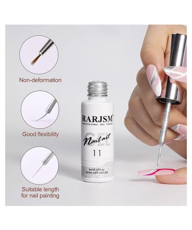 Silver Gold Glitter Gel Nail Art Liner Set - 2Pcs | Soak off Curing, 8ml, Thin Brush | DIY Nail Decoration - Buy Online on GoSupps.com