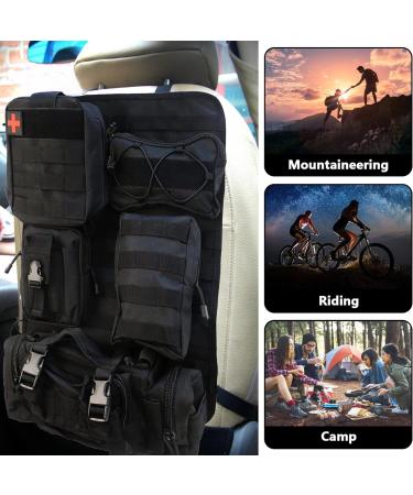 Mocoli Tactical Car Seat Organizer - Backrest Protection with 5 Removable Bags | Universal Fit for Most Vehicles - Black - Buy Online on GoSupps.com