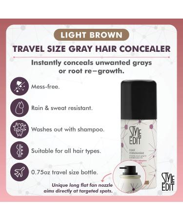Style Edit Root Touch Up Spray for Light Brown Hair | Gray Coverage Root Concealer | Temporary Light Brown Hair Dye Spray - 0.75 oz Travel Size - Buy Online on GoSupps.com