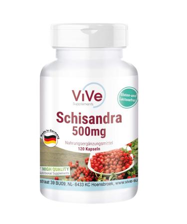ViVe Supplements Schisandra Extract 500mg 120 Capsules Schisandra Chinensis Wu Wei Zi 9 Schisandrine HIGH DOSE VEGAN Made in Germany