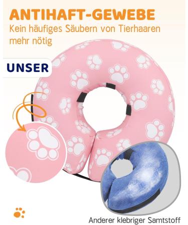 Supet Rewrise Dog Inflatable Collar - Comfortable Protective Recovery Collar for Dogs & Cats (Pink Paw XL 35.6-45.7cm) - Buy Online on GoSupps.com