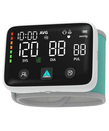 2023 Wrist Blood Pressure Monitor - Rechargeable Blood Pressure Machine Has Large LED Display with Voice & Position Sensor - 240 Sets Memory Digital Automatic Blood Pressure Wrist Cuff Black