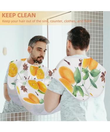 Orange Beard Bib Apron | Non-Stick Waterproof Hair Catcher for Men | Shaving & Trimming Cape with Suction Cups | Perfect Grooming Gift - Buy Online on GoSupps.com