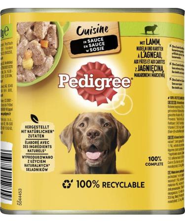 PEDIGREE Cuisine Dog Food Lamb, Pasta & Carrots, 800g Can