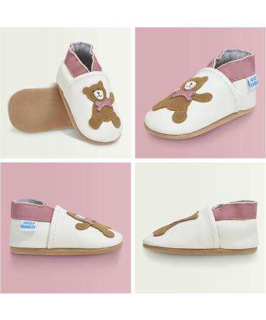 Soft Sole Pink Teddy Baby Shoes | Leather Toddler Walking Shoes 0-6 Months - Boy Girl - Buy Online on GoSupps.com