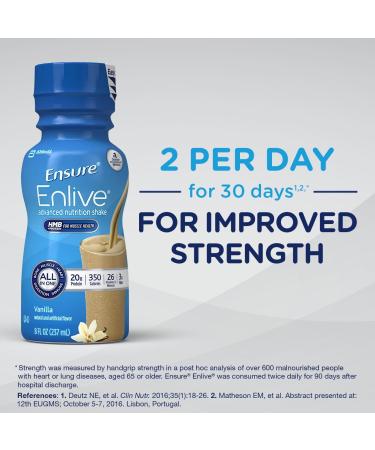 Ensure Enlive Advanced Nutrition Shake - 20g Protein Meal Replacement Vanilla 16 Count (8 fl oz) - Best for Health & Wellness - Buy Online on GoSupps.com
