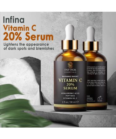 Vitamin C Serum with Hyaluronic Acid - Anti-Aging Face Serum for Dark Spots & Fine Lines - 1 fl oz - Buy Online on GoSupps.com