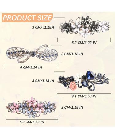 4Pcs Vintage Metal Leafy Hair Barrette Set for Women & Girls | Retro French Hair Clips - Buy Online on GoSupps.com