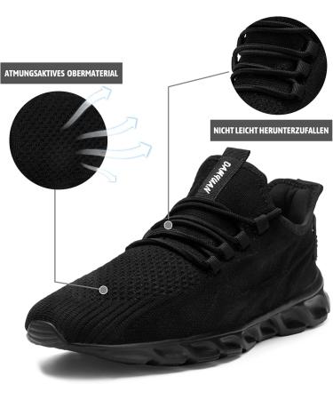 LINENGHS Men's Lightweight Breathable Running Sneakers - Sports & Outdoor Fitness Shoes - Tennis & Jogging - Size 39 EU - Black - Buy Online on GoSupps.com