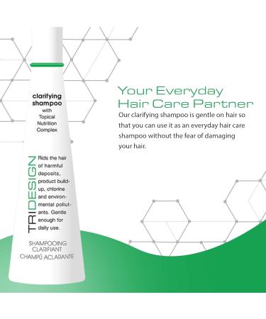 TRI Design Hair Care Clarifying Shampoo - Deep Cleansing Liquid Shampoo for Buildup & Impurities - Perfect Everyday Hair Care - 10.5 fl. oz - Buy Online on GoSupps.com