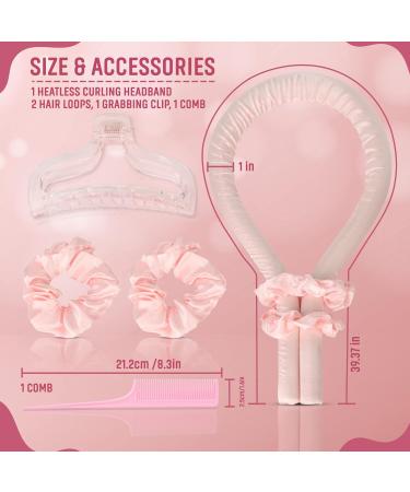 SHOPTOP Heatless Curlers Headband - Set of Heatless Hair Curlers for Natural Waves - Pink Hair Accessories for Women and Girls - Buy Online on GoSupps.com