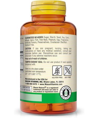 MASON NATURAL Vitamin B12 100 mcg with Calcium - Healthy Conversion of Food into Energy Supports Nerve Function and Health 100 Tablets 100 Count (Pack of 1) - Buy Online on GoSupps.com