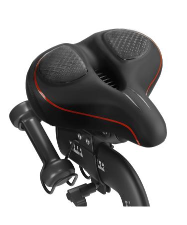 Oversized Bike Seat for Peloton Bike & Bike+, Comfort Seat Cushion Compatible with Peloton, Spin Bike, Road or Exercise Bikes, Bicycle Wide Saddle Replacement for Men & Women, Accessories for Peloton Red