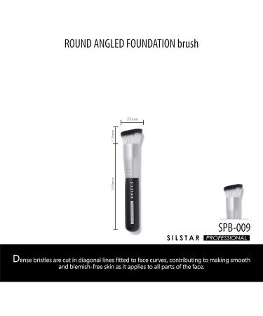 Buy SILSTAR Professional Round Angled Flat Foundation Brush - Natural Birch Wood Handle Made in Korea - International Shipping Available - Buy Online on GoSupps.com
