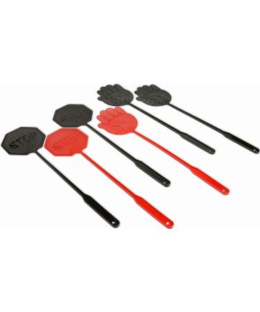 Hausfelder Fly Swatter Set of 6 - Sturdy Plastic Mosquito & Insect Swatters in Black & Red - Perfect for Home & Travel - Buy Online on GoSupps.com