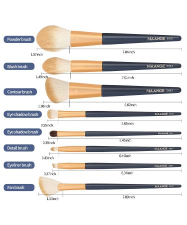 MAANGE Premium Synthetic Makeup Brush Set - Professional Blush & Contour Kit (Blue) | International Shipping - Buy Online on GoSupps.com