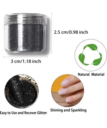 White & Black Nail Glitter Powder Set for Festive Nail Art - Allstarry Glitter Sand Dust for Manicure & DIY Crafts - Buy Online on GoSupps.com