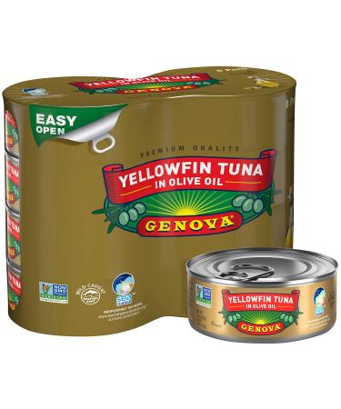 Genova Premium Yellowfin Tuna in Olive Oil, Wild Caught, Solid Light, 5 oz. Can (Pack of 8) 5 Ounce (Pack of 8)