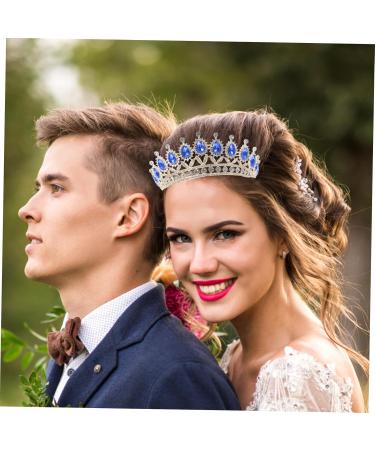 TOVINANNA 1pc Water Drop Diamond Princess Crown Water Drop Headwear Sweet Hair Prop Bridal Headband Exquisite Crown Charming Hair Jewelry Distinctive Crown Rhinestone Crown Crystal Crown 18*18*6.5cm Blue - Buy Online on GoSupps.com