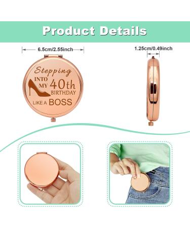 40th Birthday Gifts for Women - Compact Mirror for Wife, Mom, Friend - Turning 40 Makeup Mirror Gift - Ideal for Colleague, Coworker - Thoughtful Present for Her - Buy Online on GoSupps.com
