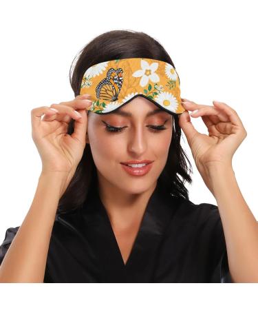 Haskirky Light Blocking Eye Mask | Breathable & Adjustable for Men and Women | Ideal for Travel, Yoga, Meditation, Office, Deep Sleep | White Flower Print - Buy Online on GoSupps.com
