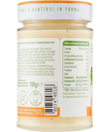 Cuore Italian Mayonnaise Vegetable Based Condiment 180g No Eggs! Vegan! - Buy Online on GoSupps.com