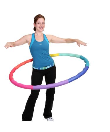 Sports Hoop Weighted Hula Hoop, ACU Hoop 4M - 4 lb Medium, Weight Loss Fitness Workout with ridges. (Rainbow Colors)