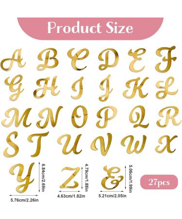 27 PCS Acrylic Alphabet Cake Topper Gold Cake Letters Decoration DIY Personalized Name Cupcake Toppers Mirror Alphabet A-Z Cake Picks for Birthday Party Wedding Graduation Cake Decoration (Uppercase) - Buy Online on GoSupps.com