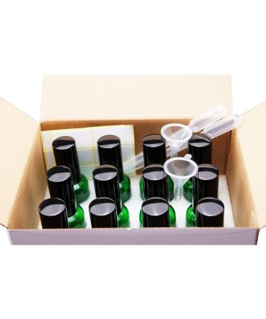 Yizhao 50ml Green Glass Spray Bottles - 12PC Set for Essential Oils Cosmetics Cleaning & Aromatherapy - Buy Online on GoSupps.com
