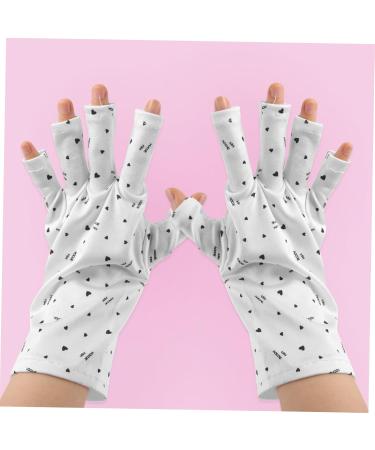 minkissy 10 Pairs UV manicure gloves hand cover nail art protective gloves UV fingerless gloves for women Accessories pattern manicure polyester gloves Nail supplies - Buy Online on GoSupps.com