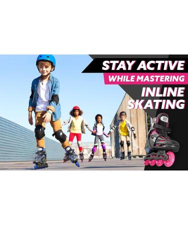 Adjustable Roller Blades with Gel Wheels for Adults and Kids - Blue - Youth (6-9 US) - Buy Online on GoSupps.com