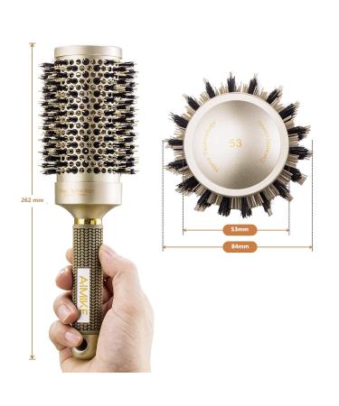 Nano Ceramic Ionic Round Brush with Boar Bristles - 2.1 Inch Barrel for Hair Drying, Styling, Curling and Shine | AIMIKE - Buy Online on GoSupps.com