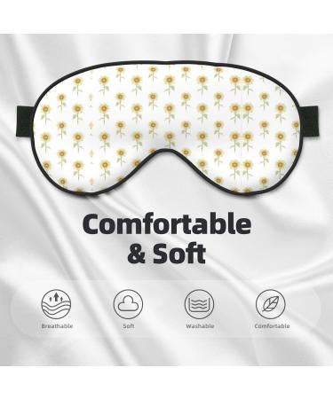 Sunflower Hand-Painted Floral Print Blackout Eyeshade | Elastic Strap for Travel & Relaxation - Buy Online on GoSupps.com