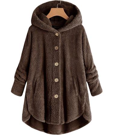 Hanxiulin Oversized Women's Fleece Jacket - Warm Long Lightweight Winter Coat - 5XL Coffee Color - Buy Online on GoSupps.com