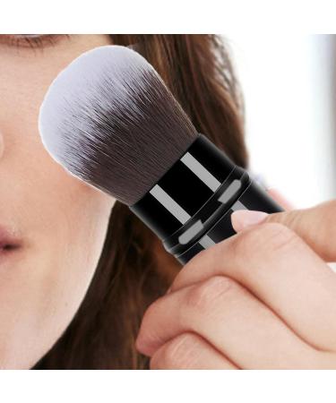 Travel Makeup Brushes - Telescopic Small Cosmetics Brushes | Soft Face Makeup Brushes Beginner Friendly Powder Brush for Foundation Black - Buy Online on GoSupps.com