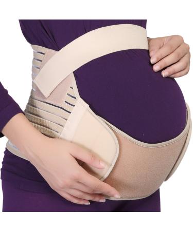 Neotech Care Pregnancy Belly Band Maternity Belt Support for Back Abdomen & Pelvis | Pregnancy Must Have for Pregnant Women M Beige