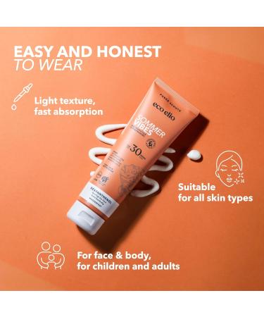 Eco Elio SPF 30 Sustainable Sun Cream 150ml | Waterproof, Coconut Scented | Summer Vibes | Octocrylene and Microplastic-Free - Buy Online on GoSupps.com