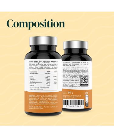 NOVOMA Sun Formula Activator and Tan Accelerator 7 Natural Active Ingredients including Beta-Carotene Burdock and Copper Preparation and Protection Skin in the Sun 60 Capsules Made in France - Buy Online on GoSupps.com