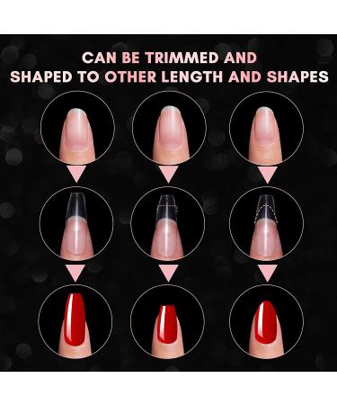 Makartt Clear Coffin Nail Tips - 500pcs Full Cover Press on Nails for Easy Extension & Manicure - 10 Sizes Acrylic False Nails for Gel Polish & Nail Art - Buy Online on GoSupps.com