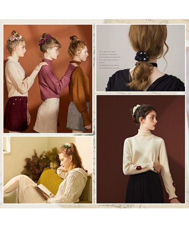 65 Pcs Velvet Hair Scrunchies for Women/Girls - Elastic Ponytail Holders for Birthday, Party, Christmas - Medium (65 Count) - Buy Online on GoSupps.com