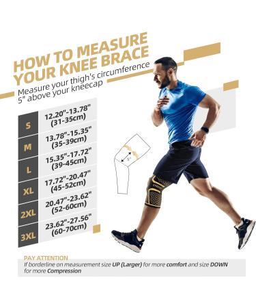 Lexniush Copper Knee Support - Compression Sleeve for Arthritis, Joint Pain Relief, and Sports - Small Size - Buy Online on GoSupps.com