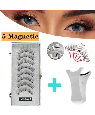 Wpsagek Magnetic False Eyelashes - 2 Pair 3D Eyelashes with Applicator | False Lashes Kit Natural Look Reusable Lashes with Applicator 3D Artificial Eyelashes for Women - Buy Online on GoSupps.com
