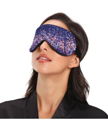 Hasirky Light Blocking Eye Mask - Breathable & Adjustable for Men and Women - Perfect for Travel, Yoga, Meditation & Office - Red & Blue Stars - Buy Online on GoSupps.com